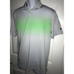 Nike Golf Print Polo Pure Platinum/Green Strike 685731 043 SMALL GRAY GREEN